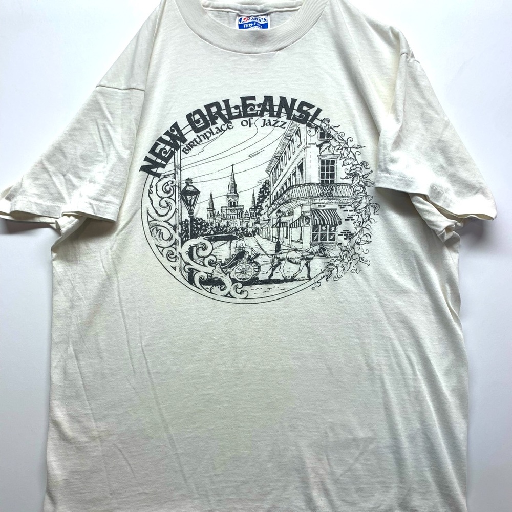 Vintage Single Stitch New Orleans Birthplace of Jazz T shirt Sz M Made In uSA.